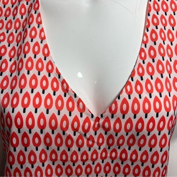 NWT Recycled Orange Graphic Print V-Neck Ruffle Sleeve Top -- L - Picture 10 of 12